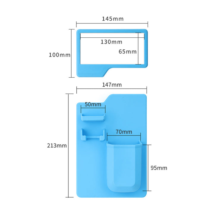 Suction Wall Silicone Toothbrush Holder Mirror Combination