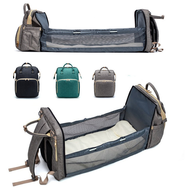 2 in 1 Folding  Baby Bed & Large Capacity Backpack