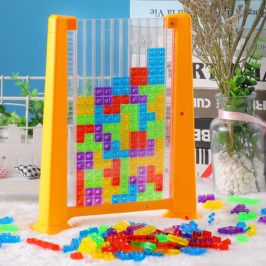 Tetris Game Colorful 3D Puzzle Tangram Math Toys Children Preschool Imagination Intellectual Educational Montessori Toy For Kids