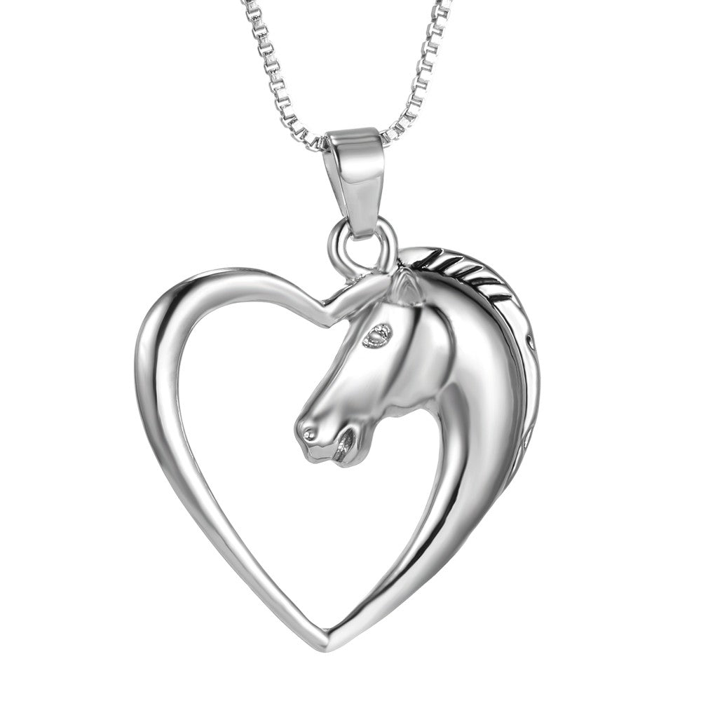 Horse Necklace Silver Color Horse Head