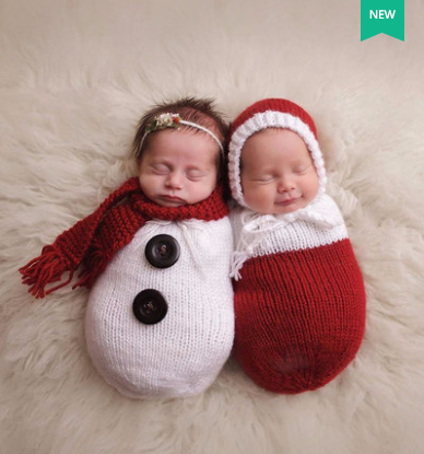 Knitted Christmas Snowman Outfit Set