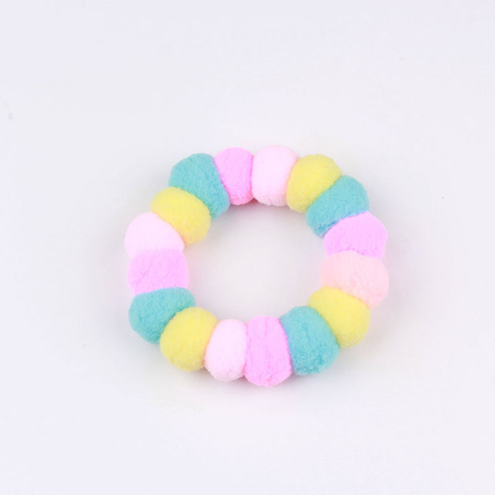 Pet Rainbow Candy Color Net Red Collar Collar Fur Ball Necklace Jewelry