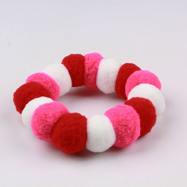 Pet Rainbow Candy Color Net Red Collar Collar Fur Ball Necklace Jewelry