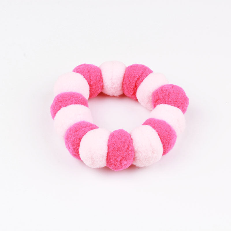 Pet Rainbow Candy Color Net Red Collar Collar Fur Ball Necklace Jewelry