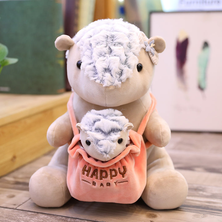 Mother And Child Hug And Accompany The Plush Doll