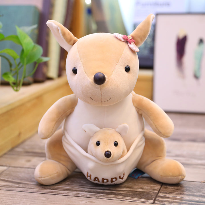 Mother And Child Hug And Accompany The Plush Doll