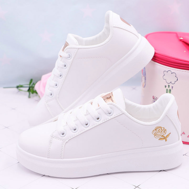 White Women Rose Shoes