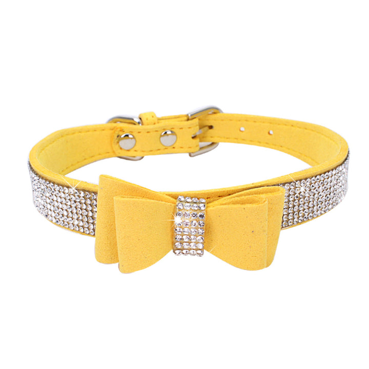 Rhinestone Bowknot Pet Collar Dog Collar Leash