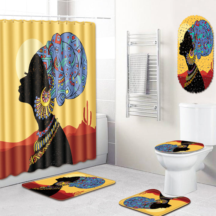 Five-piece bathroom mat set