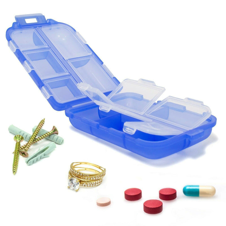 Travel Pill Organizer 10 Grid  Moisture Proof Pills Box For Pocket Purse Daily Pill Case Portable Medicine Vitamin Holder Container