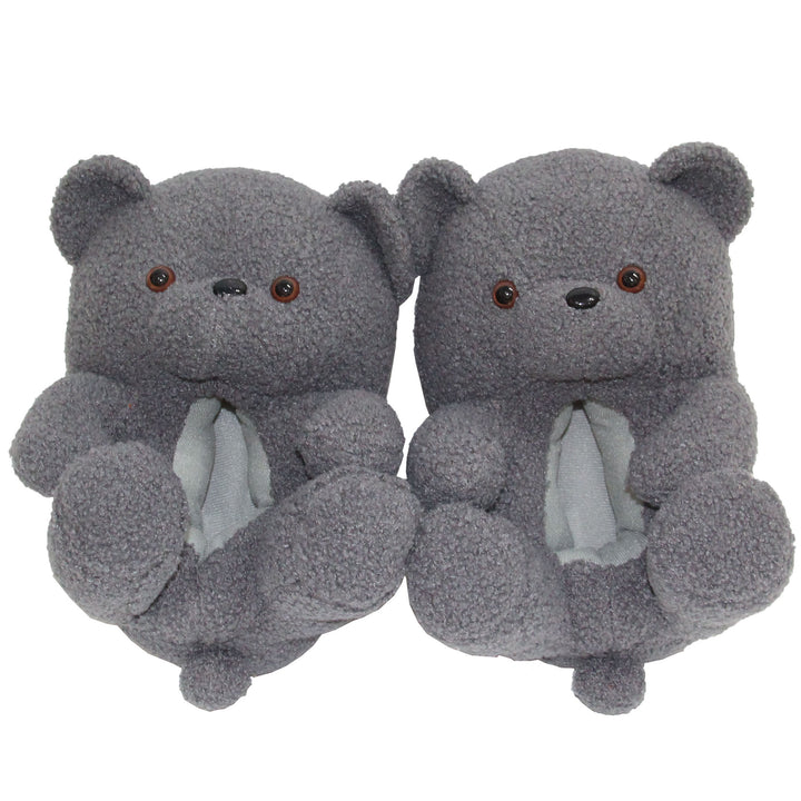 Teddy Bear Cat Plush Slippers Women's Home Indoor Cotton Shoes