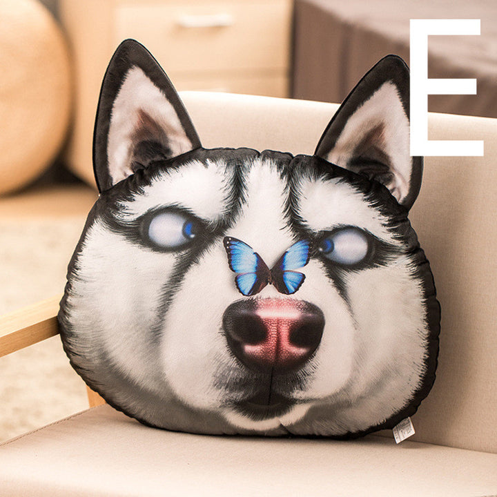 Plush Printed Husky Pillow Doll Cushion