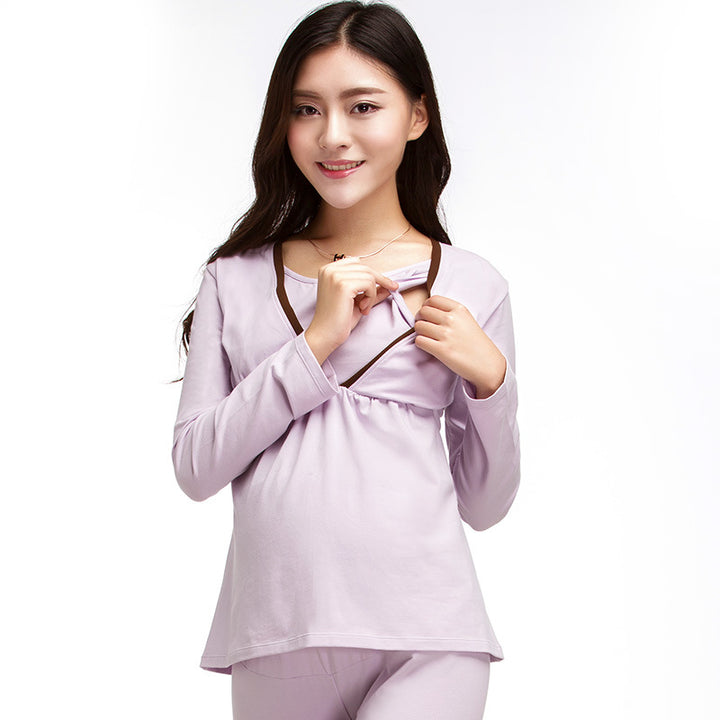 Enjoy the winter pregnant pregnant women pregnant women suit long johns lactation clothes suit feeding pajamas Home Furnishing confinement suit