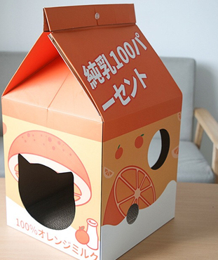 Milk Carton Cat Scratcher Cat Toy Corrugated Paper