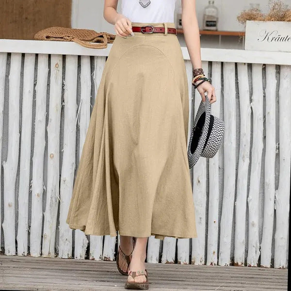 Hot Sale Fashion Ladies All-match Tutu A- Line Skirt High Waist Slimming Plus Size Long Dress