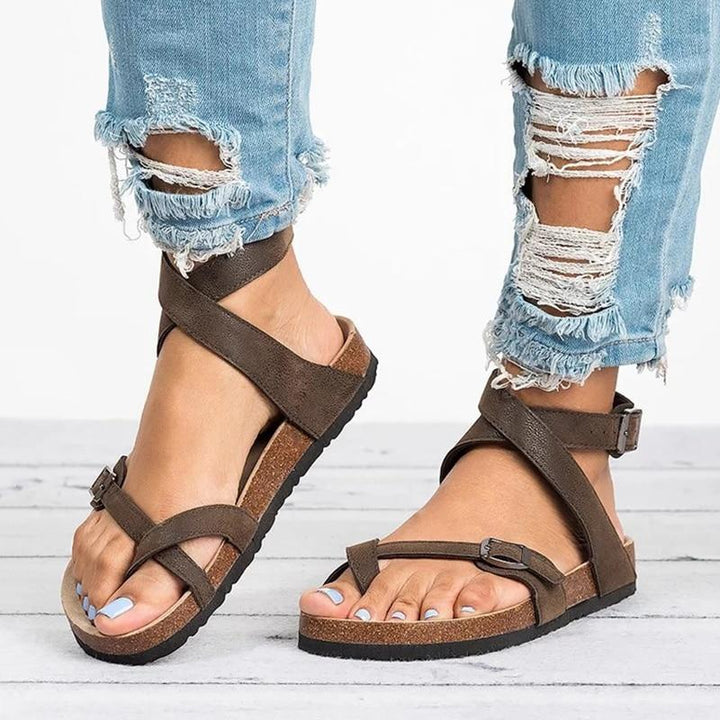 Summer Flat Cork Roman Sandals Women