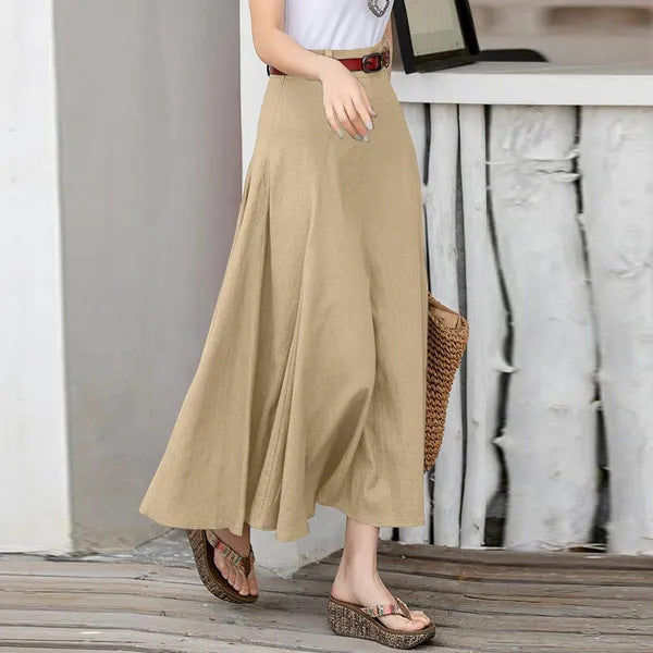 Hot Sale Fashion Ladies All-match Tutu A- Line Skirt High Waist Slimming Plus Size Long Dress