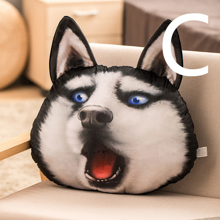 Plush Printed Husky Pillow Doll Cushion