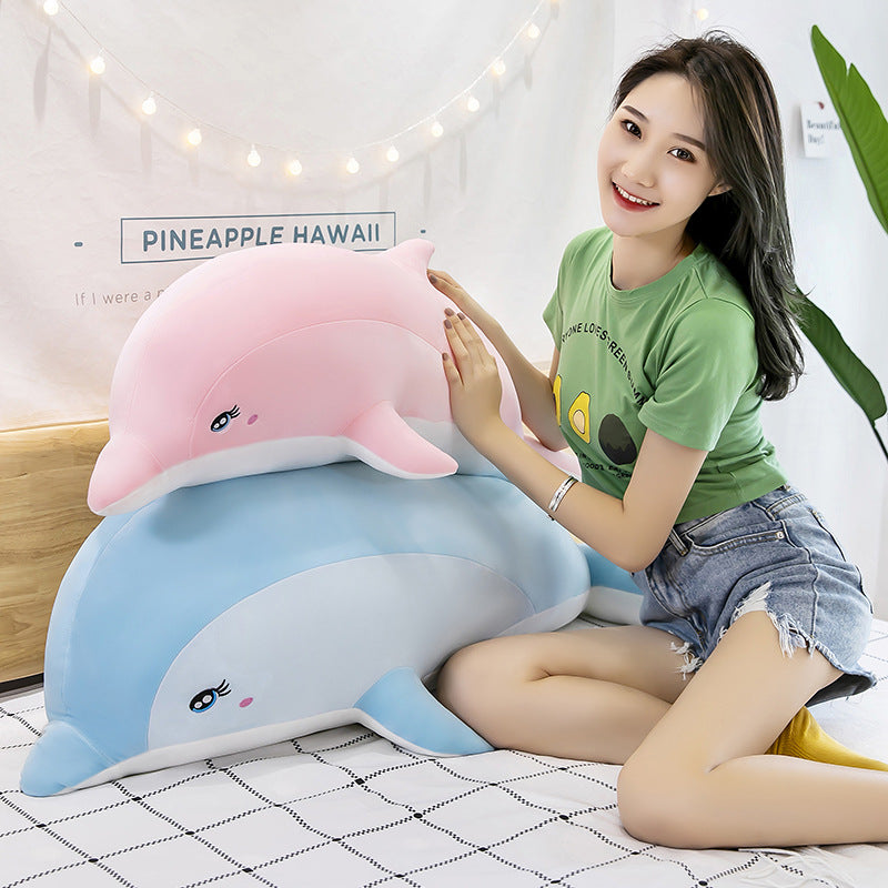 Dolphin Plush Toy Ragdoll Long Pillow