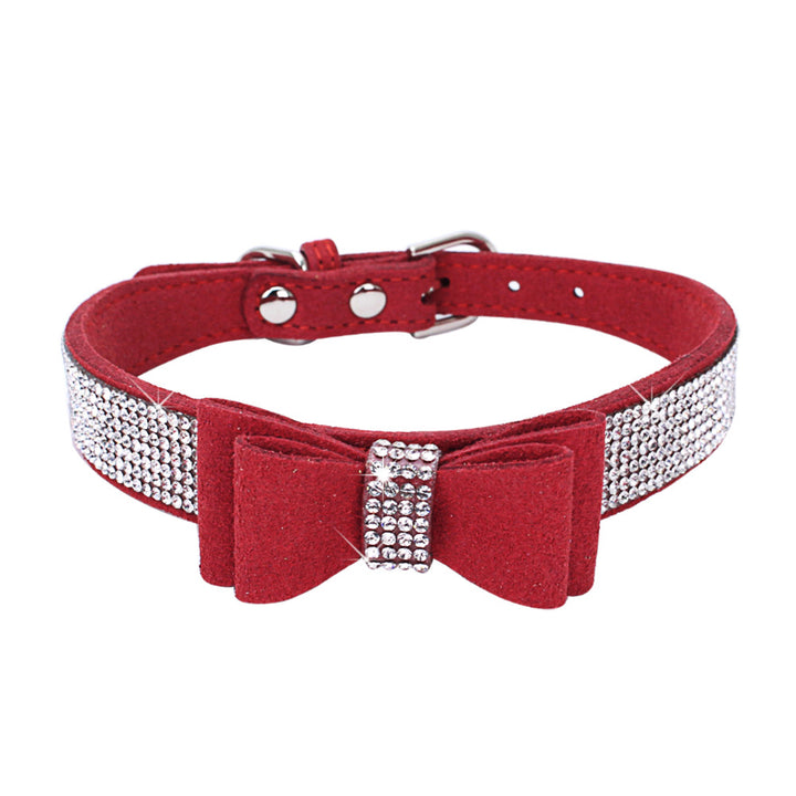 Rhinestone Bowknot Pet Collar Dog Collar Leash