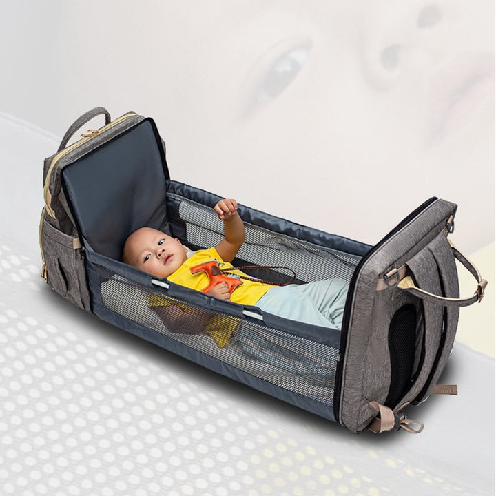 2 in 1 Folding  Baby Bed & Large Capacity Backpack