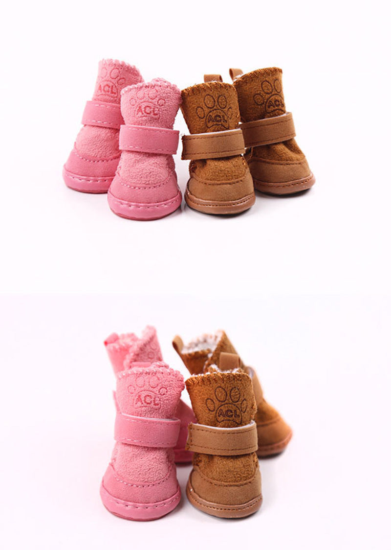 Pet Dog Cat Shoes Cotton Shoes Supplies Teddy Puppy Snow Boots Pet Cotton Shoes Non-slip Bichon