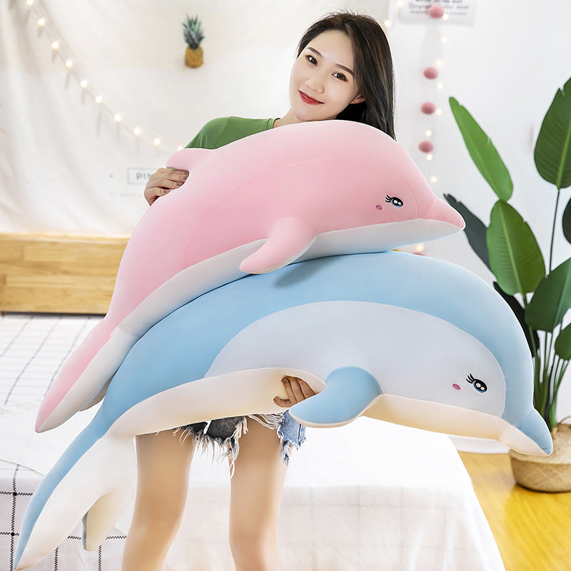 Dolphin Plush Toy Ragdoll Long Pillow