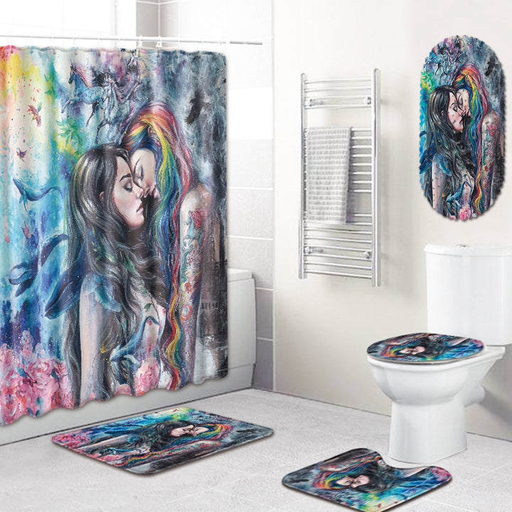 Five-piece bathroom mat set