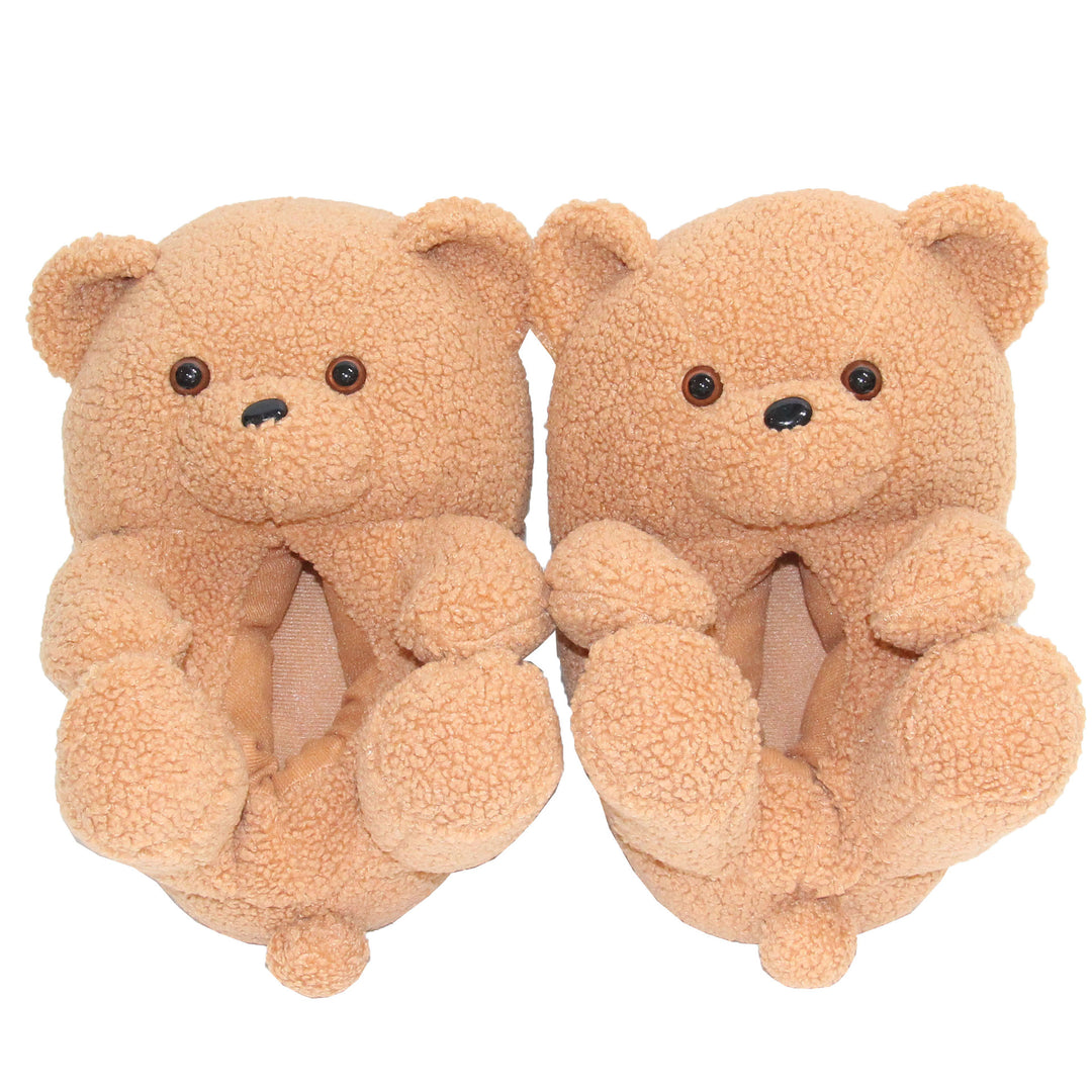 Teddy Bear Cat Plush Slippers Women's Home Indoor Cotton Shoes