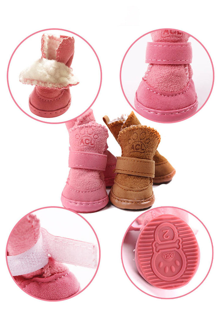 Pet Dog Cat Shoes Cotton Shoes Supplies Teddy Puppy Snow Boots Pet Cotton Shoes Non-slip Bichon