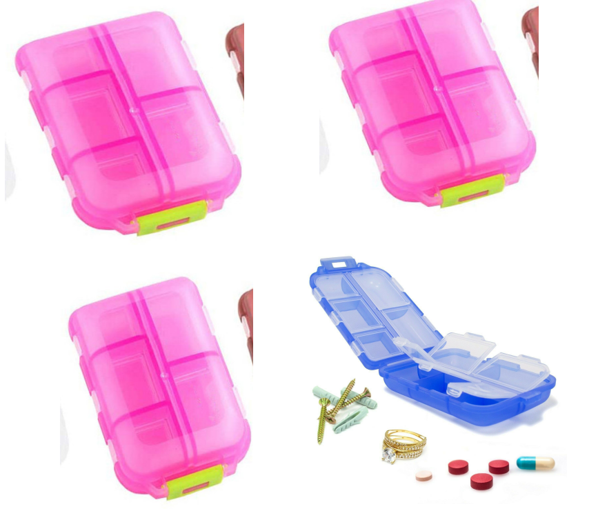 Travel Pill Organizer 10 Grid  Moisture Proof Pills Box For Pocket Purse Daily Pill Case Portable Medicine Vitamin Holder Container