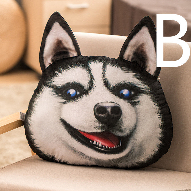 Plush Printed Husky Pillow Doll Cushion