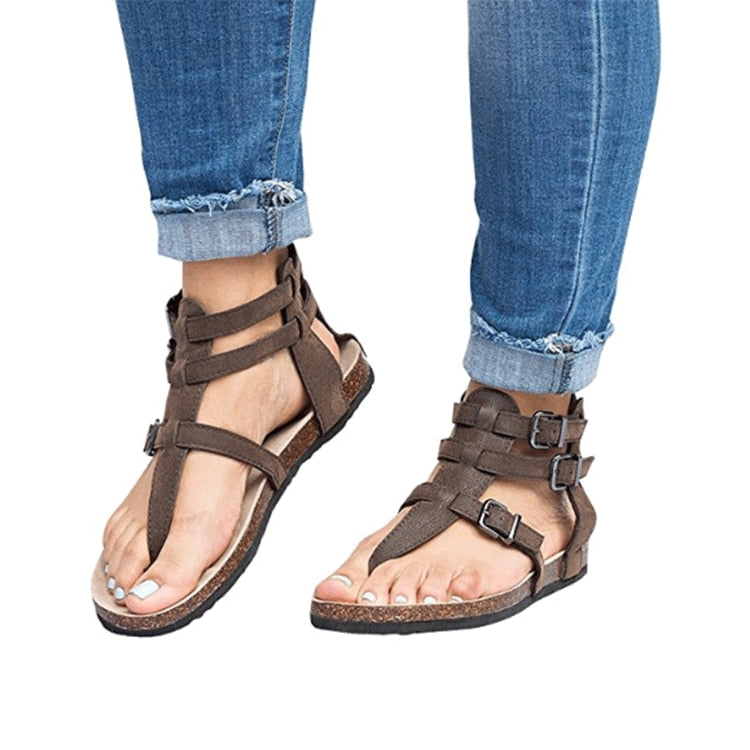 Summer Flat Cork Roman Sandals Women