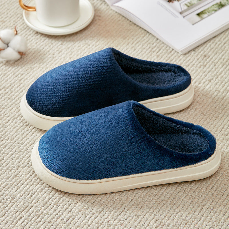 Fleece-lined Thickened Cotton Slippers Platform