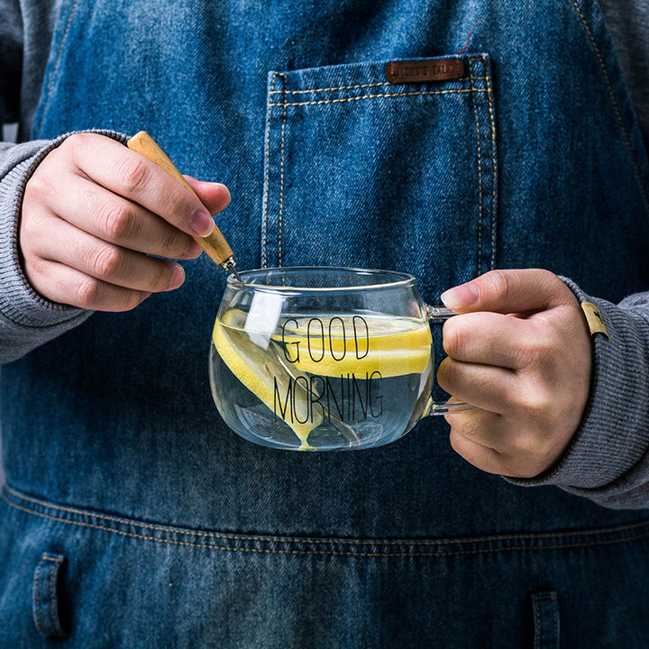 Pyrex Glass With Put Milk Cup Breakfast Cup