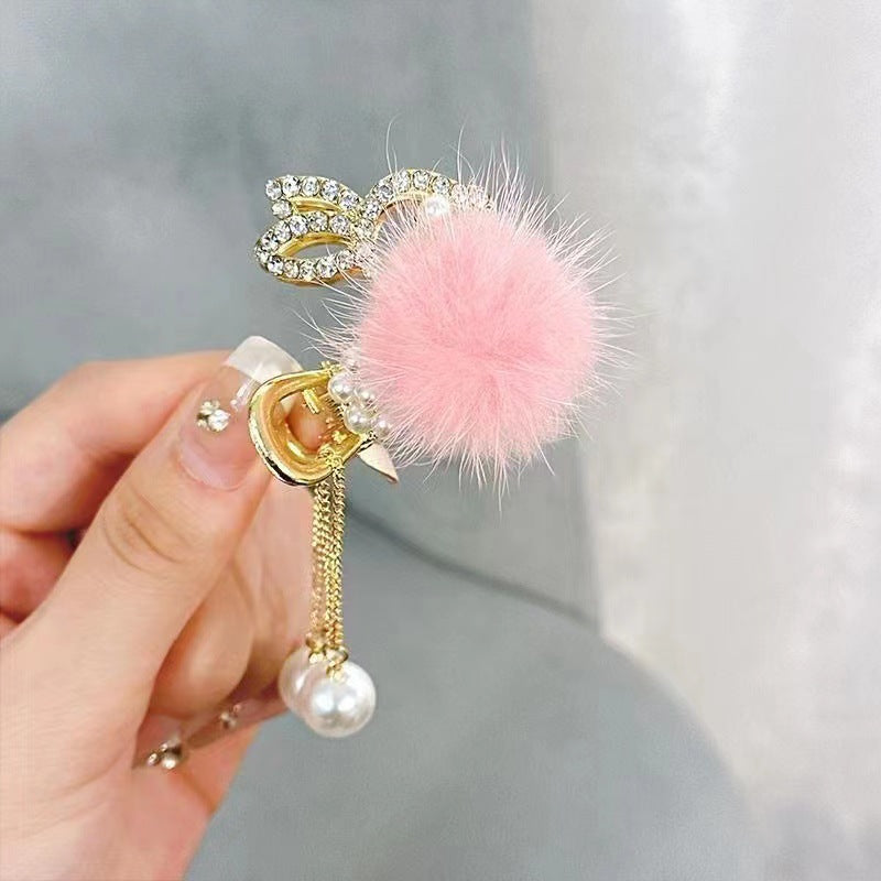 Western-style Princess New Cute High Horsetail Clip Fixed Plush Clip