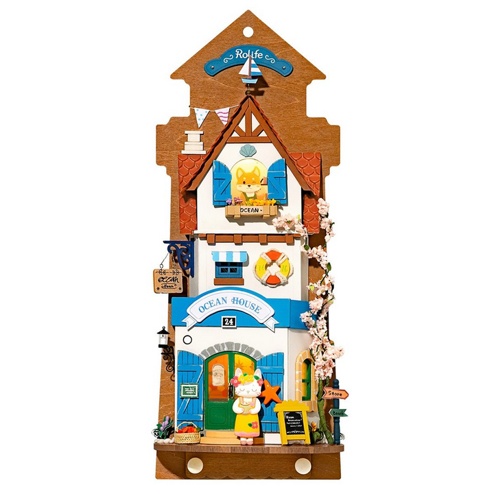 Robotime Rolife Wall Hanging Decoration Love Post Office Stylish Home Deco Kids Girls Miniature House Kits DS019 DS022