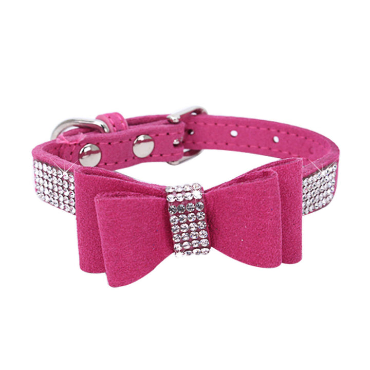 Rhinestone Bowknot Pet Collar Dog Collar Leash