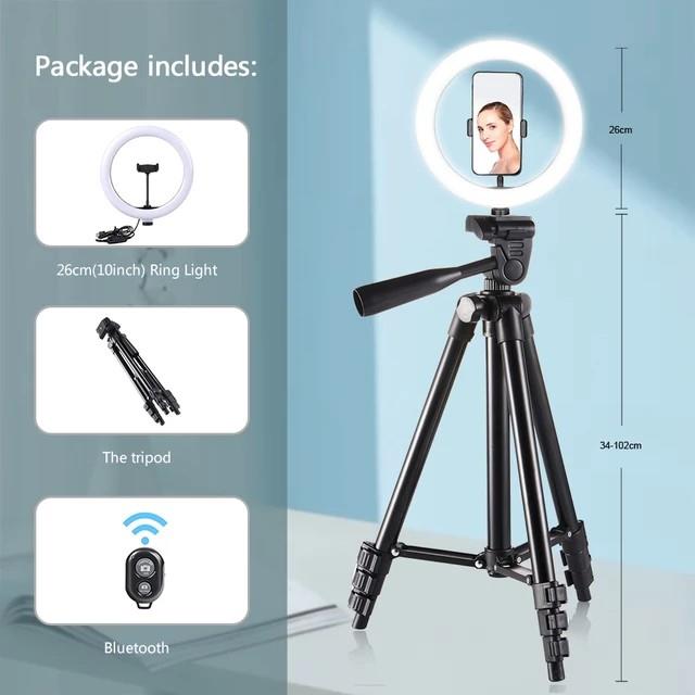 Led Selfie Phone Lamp With Tripod Stand Holder Youtube Video