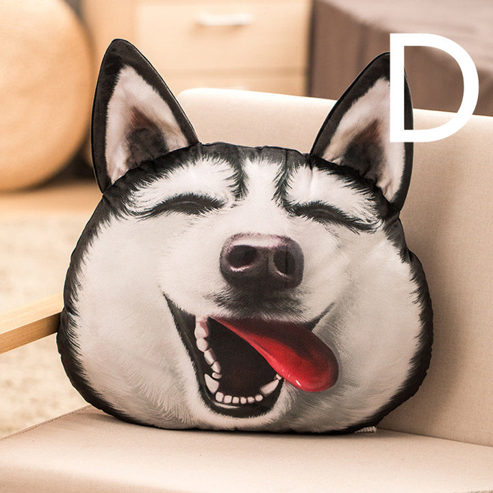 Plush Printed Husky Pillow Doll Cushion